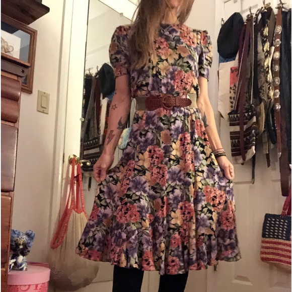 Casual Corner Dresses Vtg 9s Floral Midi Dress Poshmark